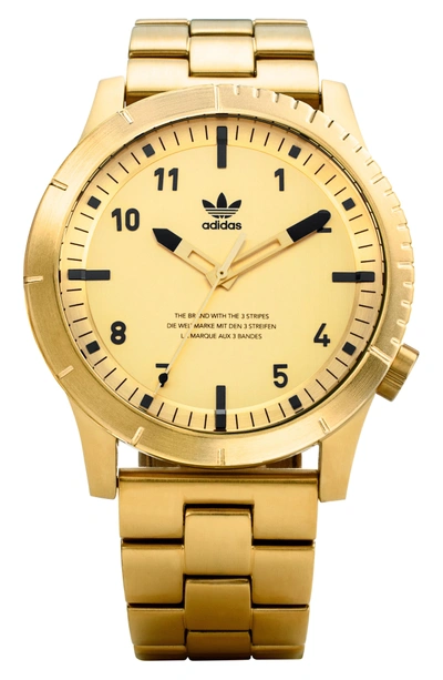 Shop Adidas Originals Cypher Bracelet Watch, 42mm In Gold/ Black
