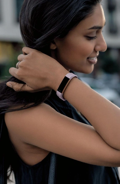 Shop Fitbit Special Edition Alta Hr Wireless Heart Rate And Fitness Tracker In Pink Rose Gold