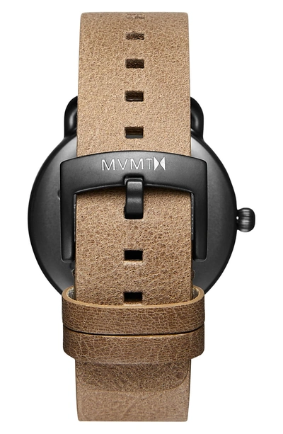 Mvmt Revolver Vice Leather Strap Watch 41mm In Gunmetal Sandstone ModeSens