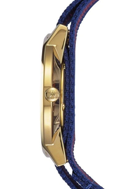 Shop Nixon The Porter Nylon Strap Watch, 40mm In Red/ White/ Blue/ Gold
