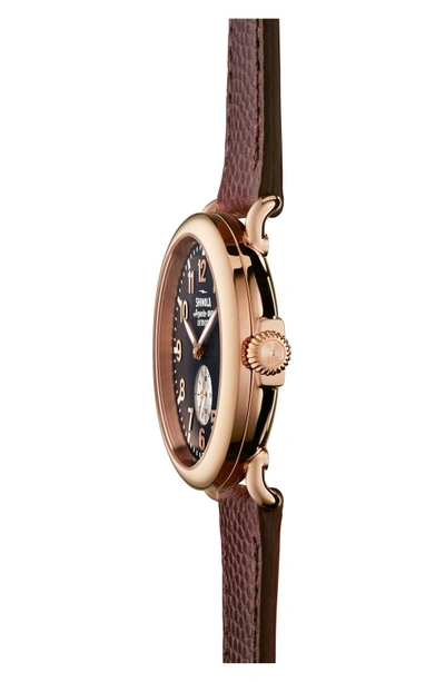 Shop Shinola 'the Runwell' Leather Strap Watch, 41mm In Brown/ Blue