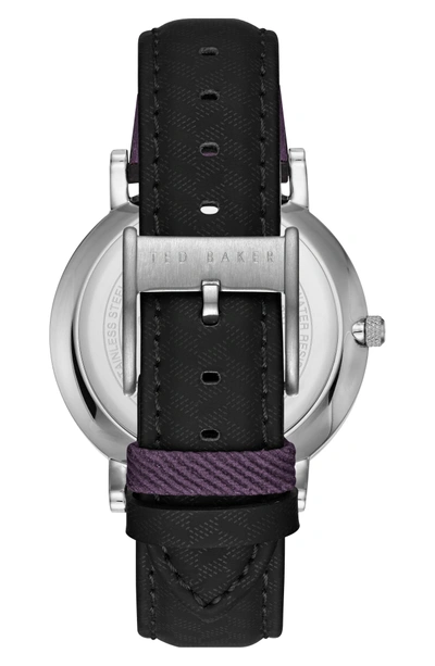 Shop Ted Baker David Leather Strap Watch, 40mm In Black/ Black