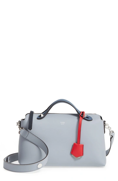 Shop Fendi 'medium By The Way' Colorblock Leather Shoulder Bag - Grey In Grey Powder/orang/multi