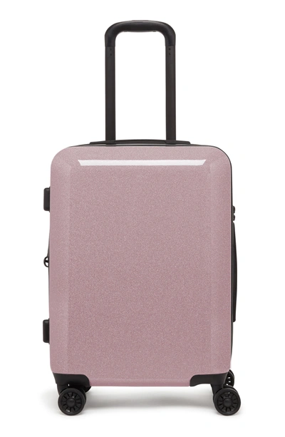 Shop Calpak Medora Glitter 20-inch Hard Side Spinner Carry-on Suitcase In Aurora Pink