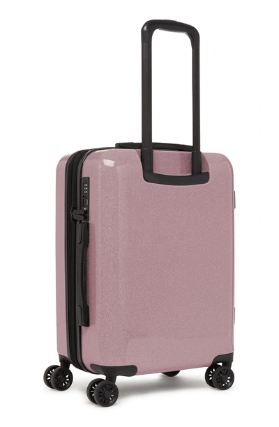 Shop Calpak Medora Glitter 20-inch Hard Side Spinner Carry-on Suitcase In Aurora Pink