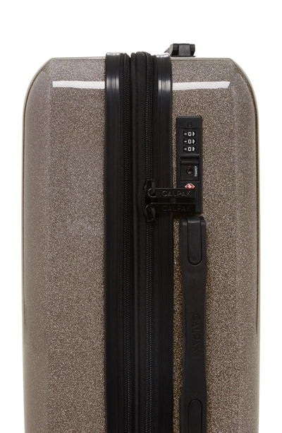 Shop Calpak Medora Glitter 20-inch Hard Side Spinner Carry-on Suitcase - Metallic In Eclipse
