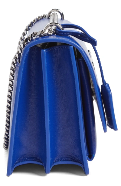 Shop Saint Laurent Medium Sunset Calfskin Shoulder Bag - Blue In Flash Blue