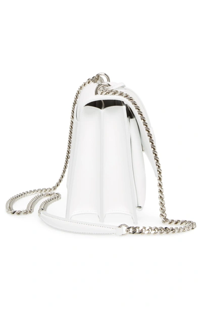 Shop Saint Laurent Medium Sunset Calfskin Shoulder Bag In Optic White