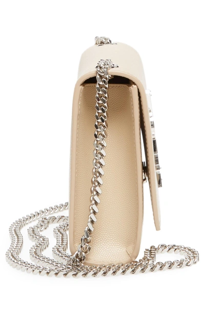 Shop Saint Laurent Small Kate Grained Leather Crossbody Bag - Beige In Poudre