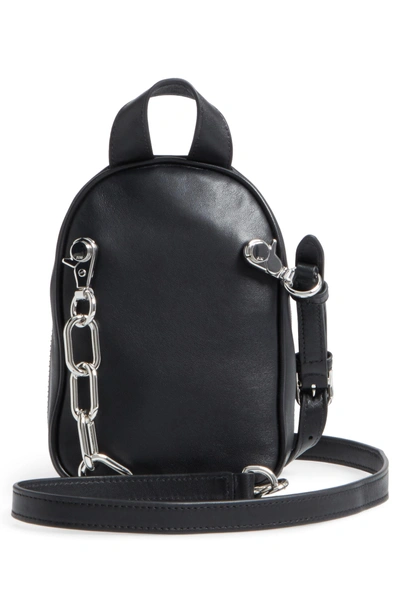 Shop Alexander Wang Mini Attica Leather Backpack Shaped Crossbody Bag - Black