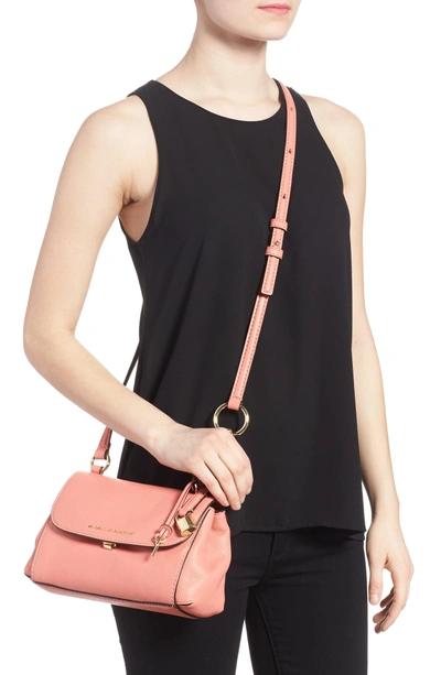 Shop Marc Jacobs Mini The Boho Grind Leather Shoulder Bag - Coral