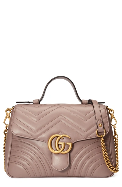 Shop Gucci Small Matelasse Leather Top Handle Bag In Porcelain Rose