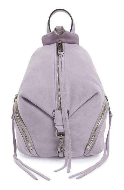 Shop Rebecca Minkoff Mini Julian Nubuck Leather Convertible Backpack - Purple In Violino