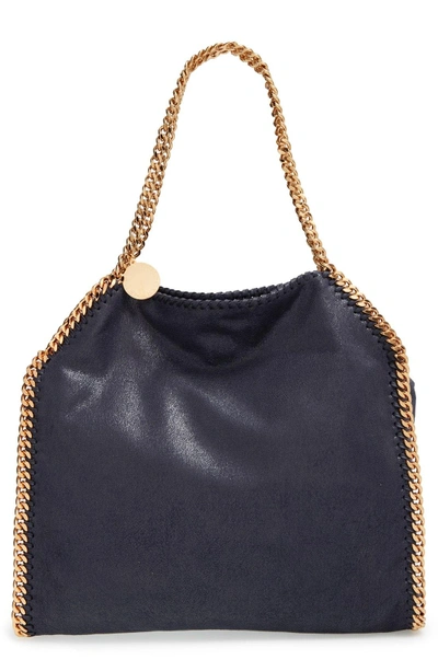 Shop Stella Mccartney 'small Falabella - Shaggy Deer' Faux Leather Tote - Blue In Navy With Gold