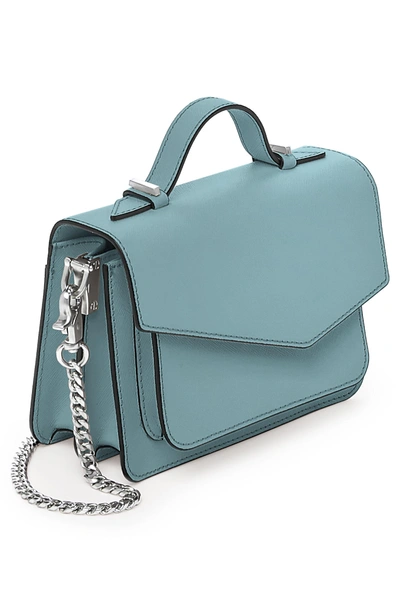 Shop Botkier Mini Cobble Hill Calfskin Leather Crossbody Bag - Blue In Seafoam