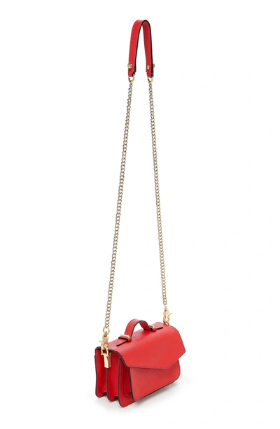Shop Botkier Mini Cobble Hill Calfskin Leather Crossbody Bag - Red In Poppy