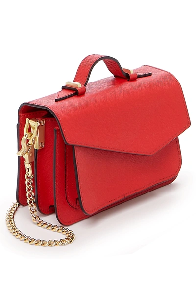 Shop Botkier Mini Cobble Hill Calfskin Leather Crossbody Bag - Red In Poppy Colorblock
