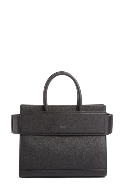 Shop Givenchy Small Horizon Grained Calfskin Leather Tote - Black