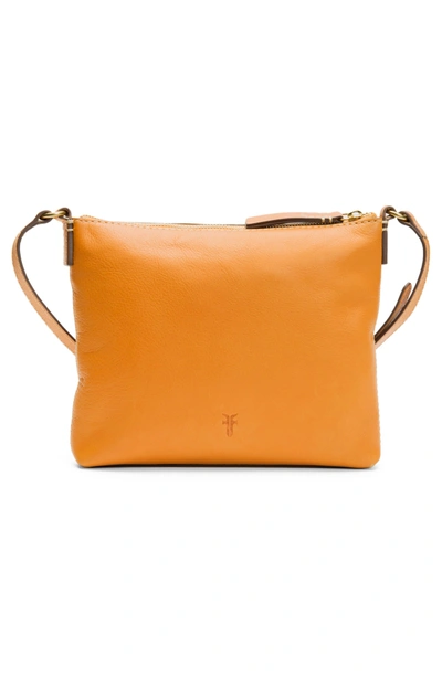 Shop Frye Carson Leather Crossbody Bag - Orange In Sunrise