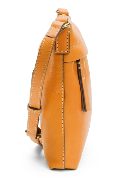 Shop Frye Carson Leather Crossbody Bag - Orange In Sunrise