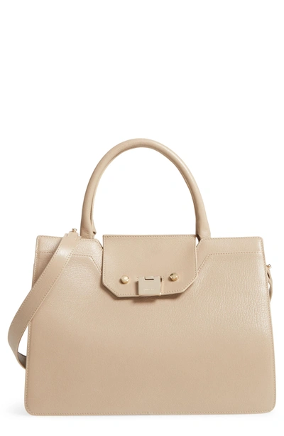 Shop Jimmy Choo Rebel Leather Tote - Brown In Chai