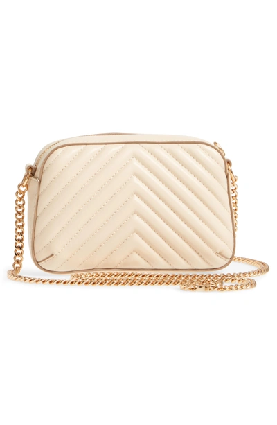 Shop Stella Mccartney Mini Star Quilted Faux Leather Camera Bag - Ivory In Cream