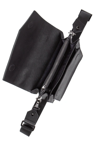 Shop Botkier Cobble Hill Leather Crossbody Bag - Black In Black Stripe
