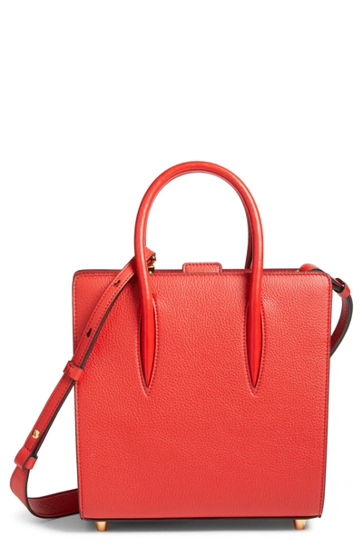 Shop Christian Louboutin Small Paloma Empire Leather Tote In Red/ Red