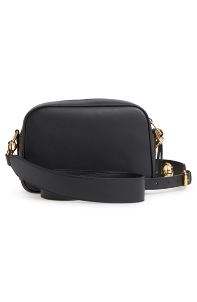 Shop Fendi Logo Leather Camera Bag - Black