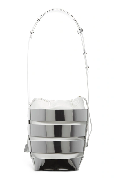 Shop Rabanne Small Mirror Cage Faux-leather Hobo Bag - Metallic In Silver