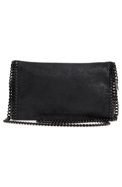 Shop Stella Mccartney Falabella Shaggy Deer Faux Leather Clutch In Black Out