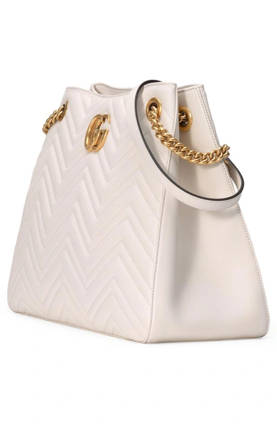 Shop Gucci Gg Marmont Matelasse Leather Shoulder Bag - None In Mystic White