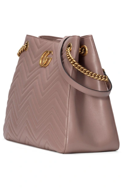 Shop Gucci Gg Marmont Matelasse Leather Shoulder Bag - Coral In Porcelain Rose