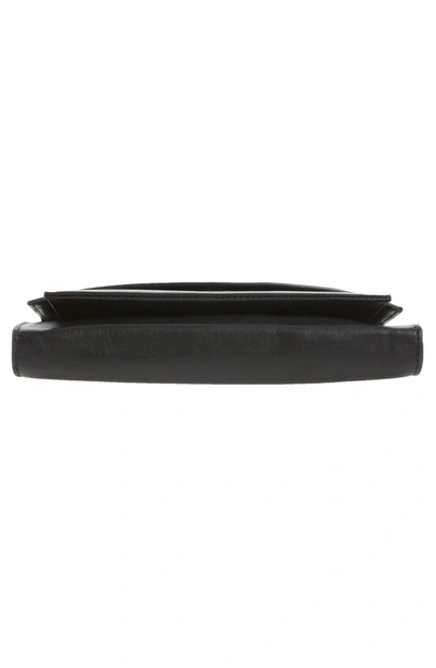 Shop Skagen Eryka Leather Envelope Clutch With Detachable Chain - Black