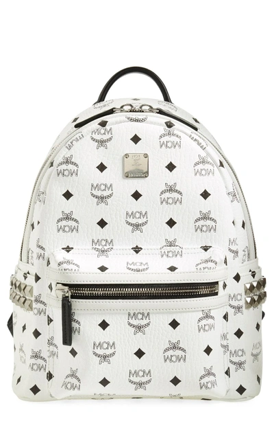 Shop Mcm Small Stark Side Stud Backpack - White