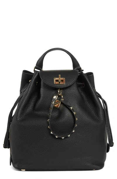 Shop Valentino Leather Backpack - Black