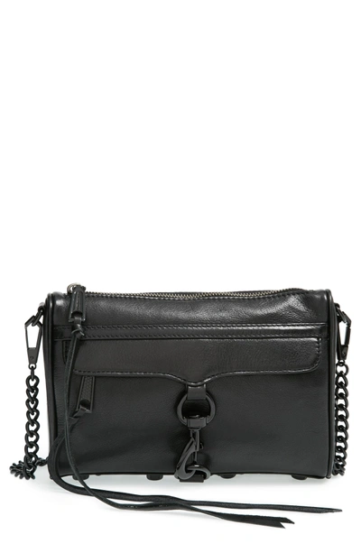 Shop Rebecca Minkoff Mini Mac Convertible Crossbody Bag - Black In Black/ Black Hrdwr