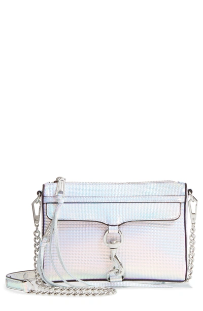 Shop Rebecca Minkoff Mini Mac Convertible Crossbody Bag - Metallic In Opal Iridescent