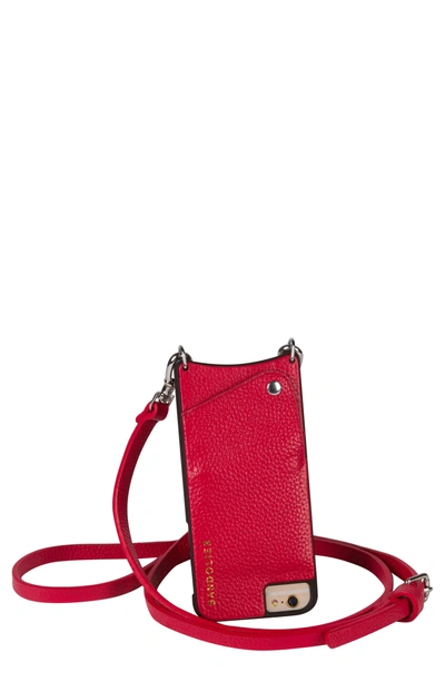 Shop Bandolier Emma Iphone 6/7/8 & 6/7/8 Plus Crossbody Case - Red In Red/ Silver