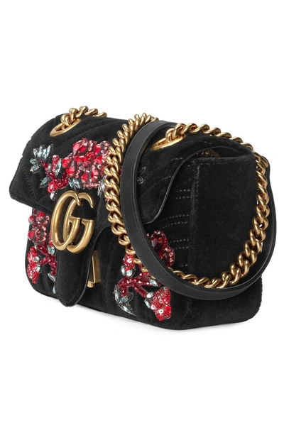 Gucci GG Marmont Matelasse Embellished Velvet Crossbody Bag (SHG