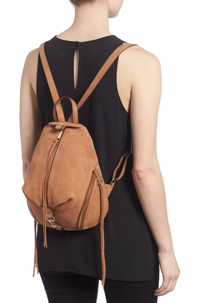 Shop Rebecca Minkoff Medium Julian Nubuck Backpack - Brown In Almond