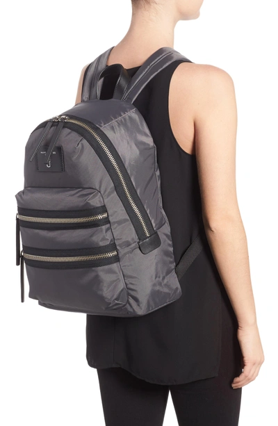 Shop Marc Jacobs Biker Nylon Backpack - Grey In Shadow