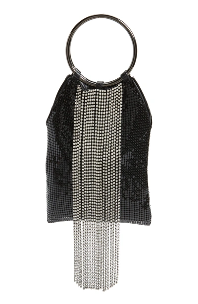 Shop Whiting & Davis Cascade Crystal Fringe Mesh Bracelet Bag - Black