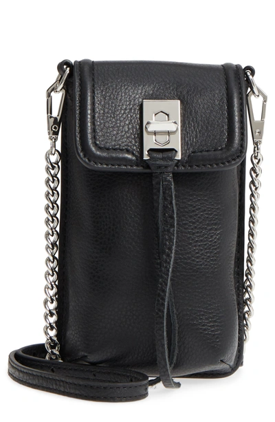 Shop Rebecca Minkoff Darren Leather Phone Crossbody Bag - Black