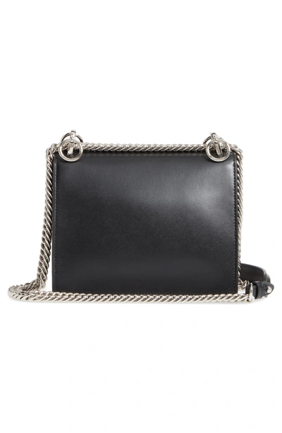 Shop Fendi Small Kan I Imitation Pearl Stud Calfskin Shoulder Bag In Black