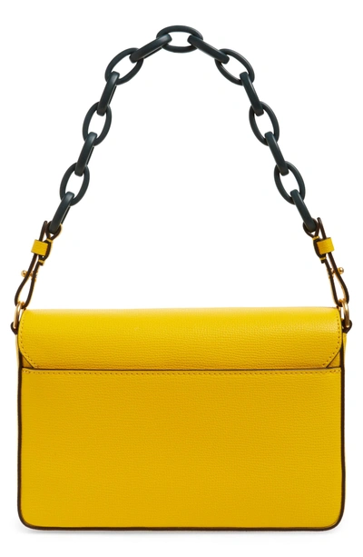 Shop Tory Burch Kira Leather Shoulder Bag - Yellow In Daisy