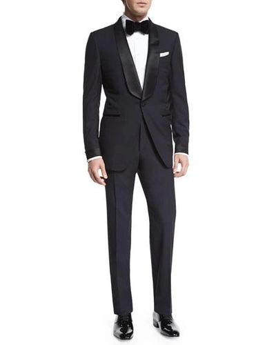 Shop Tom Ford O'connor Base Shawl-collar Tuxedo, Navy