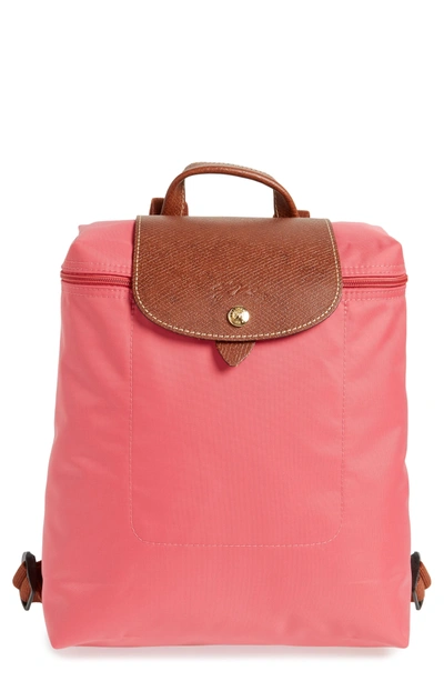 Shop Longchamp 'le Pliage' Backpack - Pink In Flower