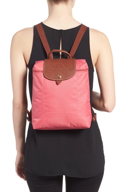 Shop Longchamp 'le Pliage' Backpack - Pink In Flower