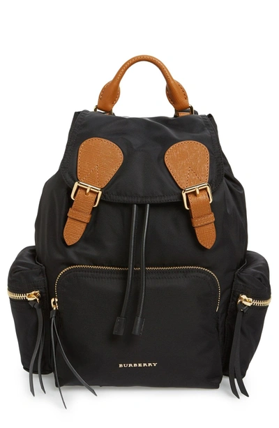 Shop Burberry 'medium Runway Rucksack' Nylon Backpack - Black